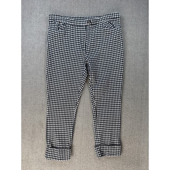 by Anthropologie Trouser Pant Capri The Essential Crop Flare Gingham Check 12 - Picture 2 of 10